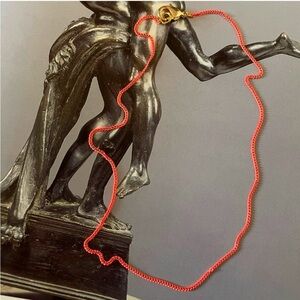 Gold Clasp Orange Chain Necklace